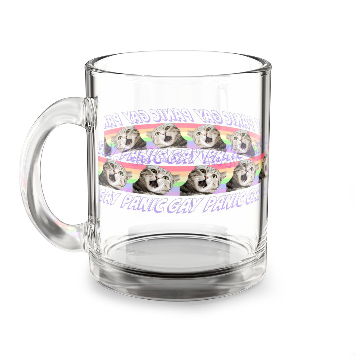 Gay Panic Glass Mug, 10oz