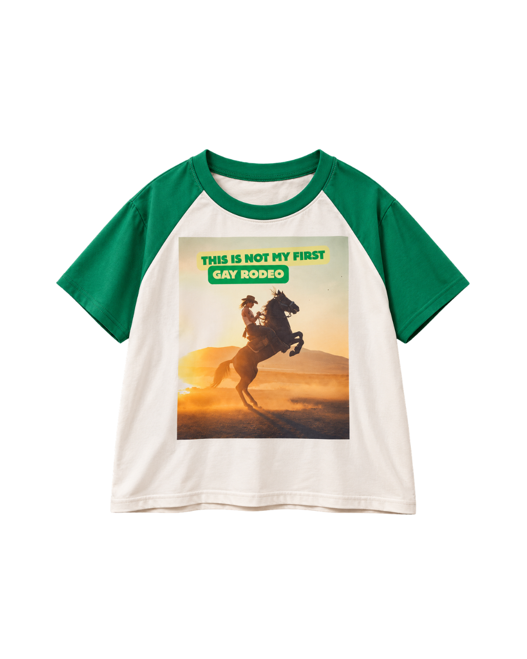 This Is Not My First Gay Rodeo Crop Raglan Tee