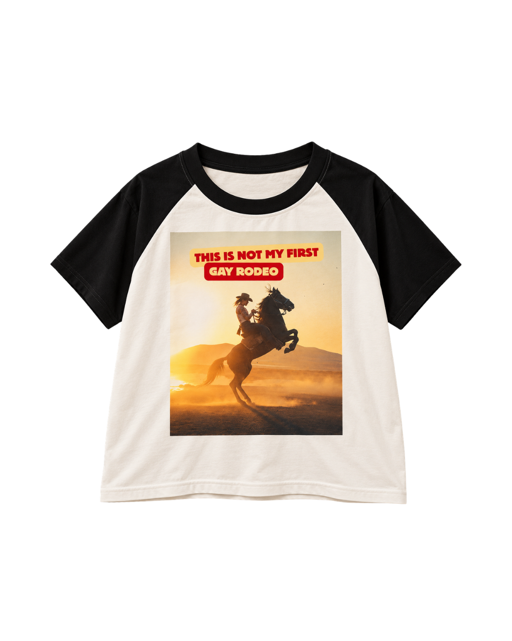 This Is Not My First Gay Rodeo Crop Raglan Tee