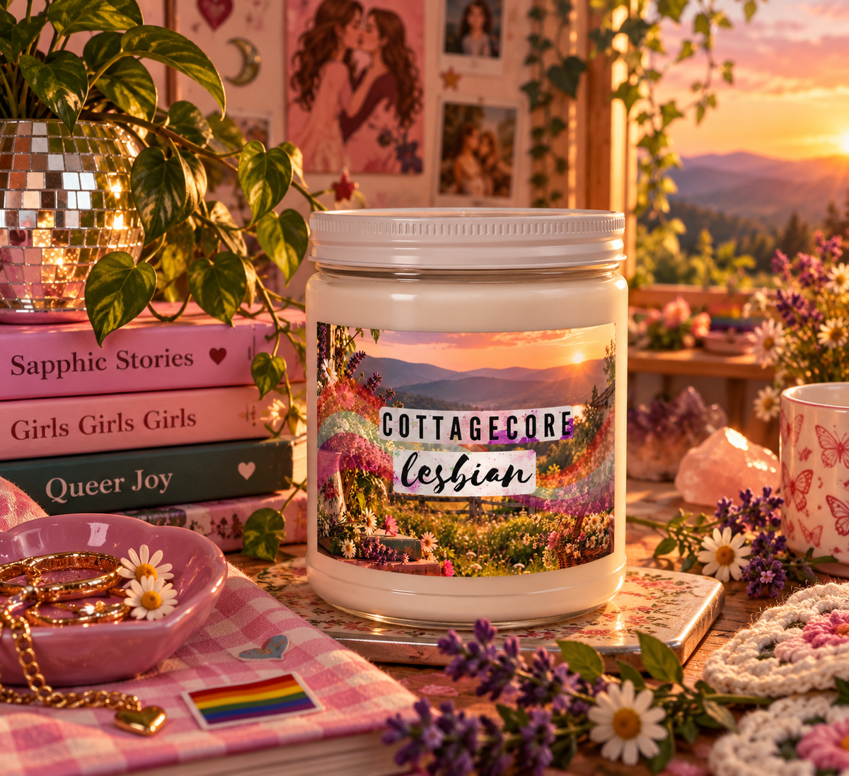 Cottagecore Lesbian Candle