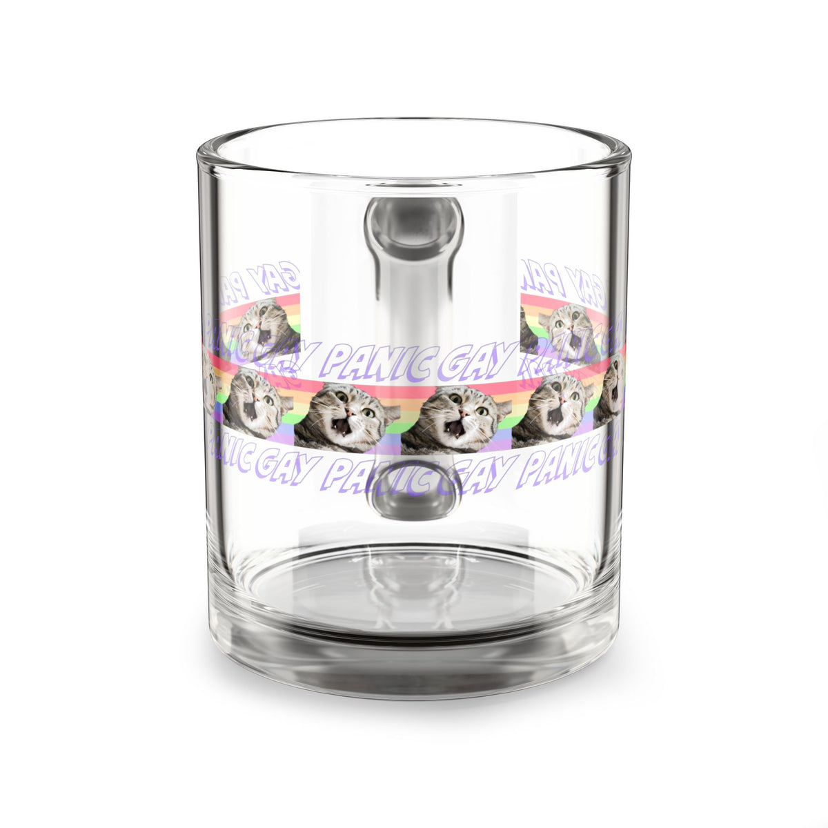 Gay Panic Glass Mug, 10oz